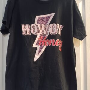 Source Unknown Black 'Howdy Honey' Short Sleeve Tee